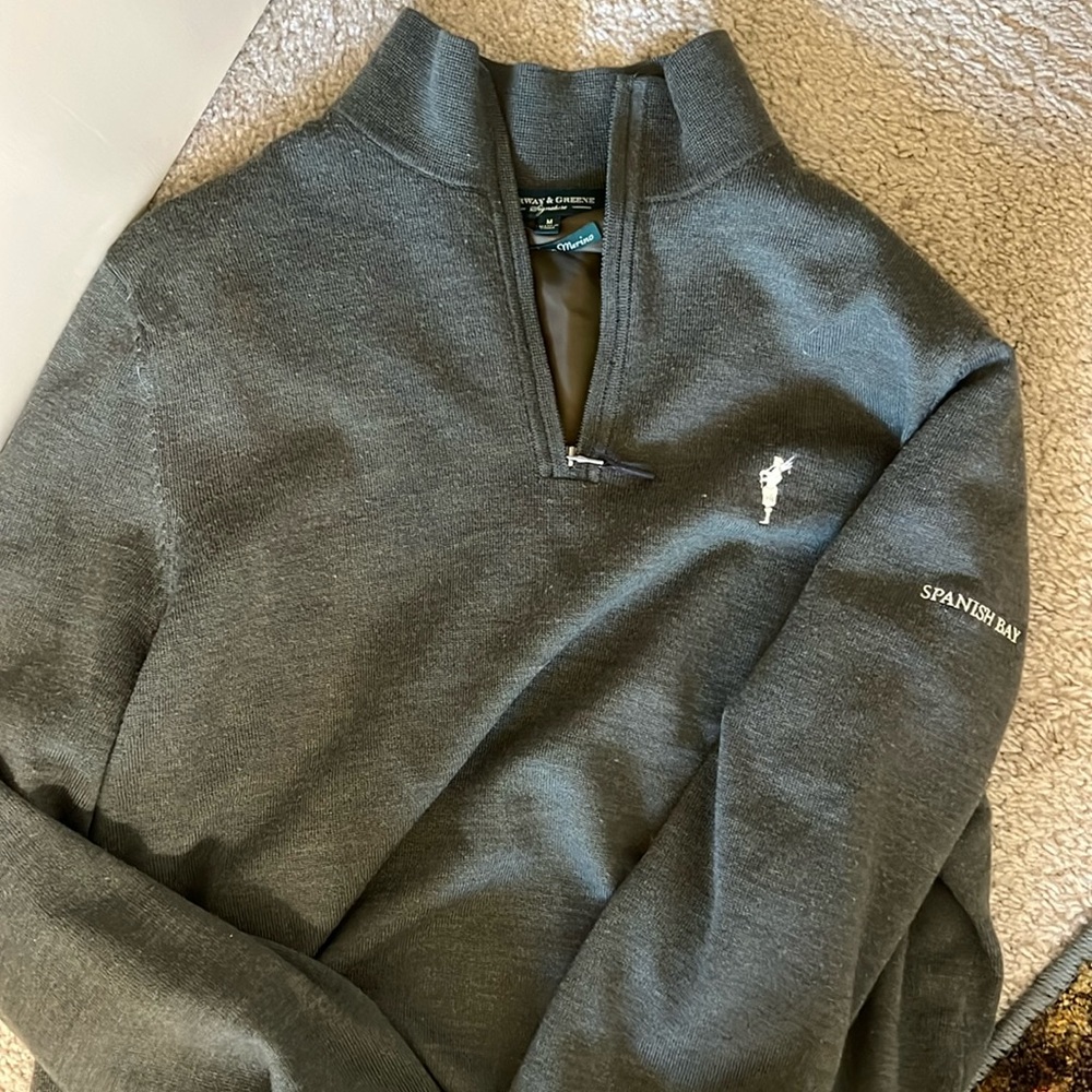 Fairway & Greene Italian merino Spanish bay cashmere quarter zip